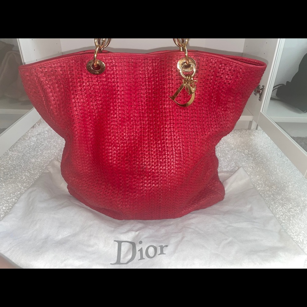 SOLD! Authentic 💯 Christian Dior Red Leather